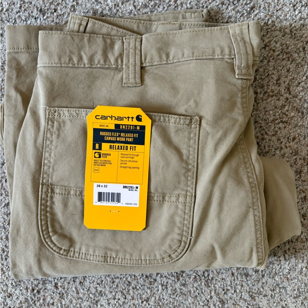 NWT- Carhartt Men's Relaxed Fit Cargo Pants - Tan